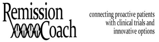 REMISSION COACH CONNECTING PROACTIVE PATIENTS WITH CLINICAL TRIALS AND INNOVATIVE OPTIONS logo