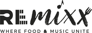 REMIXX WHERE FOOD & MUSIC UNITE logo