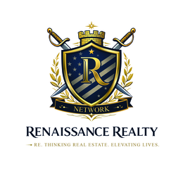 RENAISSANCE REALTY NETWORK RE.THINKING REAL ESTATE. ELEVATING LIVES. R logo