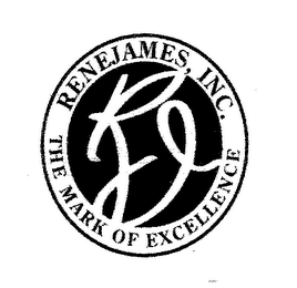 RENEJAMES INC. RJ THE MARK OF EXCELLENCE logo