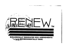 RENEW BIOLOGICALLY ENHANCED SOIL AMENDMENTS ENVIRONMENTALLY SAFE logo