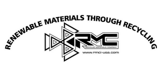 RENEWABLE MATERIALS THROUGH RECYCLING RMC RECYCLED MATERIALS COMPANY WWW.RMCI-USA.COM logo