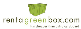 RENTAGREENBOX.COM IT'S CHEAPER THAN USING CARDBOARD logo