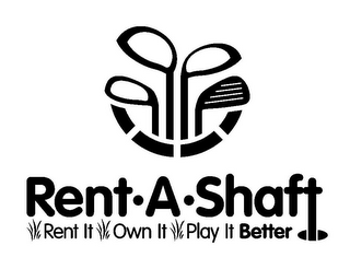 RENT·A·SHAFT RENT IT OWN IT PLAY IT BETTER logo