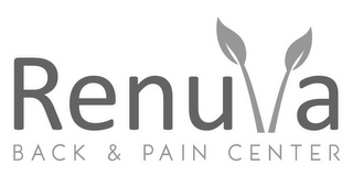 RENUVA       B   A   C   K      &      P    A      I     N      C     E     N  T   E   R logo