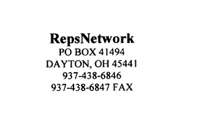 REPSNETWORK PO BOX 41494 DAYTON, OH 45441 937-438-6846 937-438-6847 FAX logo