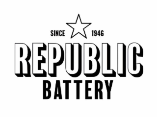 REPUBLIC BATTERY SINCE 1946 logo