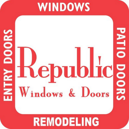 REPUBLIC WINDOWS & DOORS WINDOWS PATIO DOORS REMODELING ENTRY DOORS logo