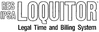 RES IPSA LOQUITOR LEGAL TIME AND BILLING SYSTEM logo