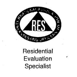 RES RESIDENTIAL EVALUATION SPECIALIST INTERNATIONAL ASSOCIATION OF ASSESSING OFFICERS