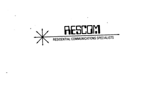 RESCOM RESIDENTIAL COMMUNICATIONS SPECIALISTS logo