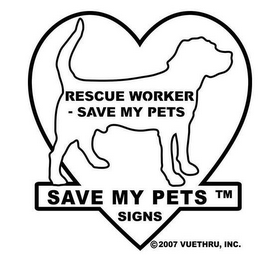 RESCUE WORKER-SAVE MY PETS SAVE MY PETS SIGNS logo
