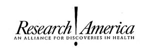 RESEARCH ! AMERICA AN ALLIANCE FOR DISCOVERIES IN HEALTH logo