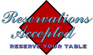 RESERVATIONS ACCEPTED RESERVE YOUR TABLE logo
