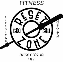 RESET ZONE 2020 FITNESS LIFESTYLE HEALTH RESET YOUR LIFE logo
