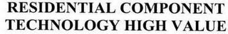 RESIDENTIAL COMPONENT TECHNOLOGY HIGH VALUE logo