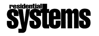 RESIDENTIAL SYSTEMS logo