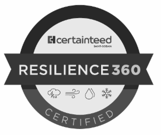 RESILIENCE360, CT, CERTAINTEED, SAINT-GOBAIN, CERTIFIED logo