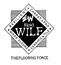 RESILIENT CARPET PAD WOOD FLOORS CERAMIC TILE THE FLOORING FORCE EW ELIAS WILF logo