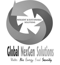 RESILIENT & SUSTAINABLE SOLUTIONS GLOBAL NEXGEN SOLUTIONS WATER AIR ENERGY FOOD SECURITY logo