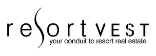 RESORTVEST YOUR CONDUIT TO RESORT REAL ESTATE logo