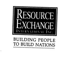 RESOURCE EXCHANGE INTERNATIONAL INC. BUILDING PEOPLE TO BUILD NATIONS logo