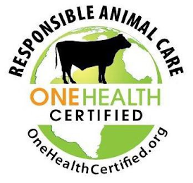 RESPONSIBLE ANIMAL CARE ONE HEALTH CERTIFIED ONEHEALTHCERTIFIED.ORG logo