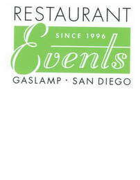 RESTAURANT EVENTS SINCE 1996 GASLAMP · SAN DIEGO logo