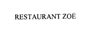 RESTAURANT ZOE logo
