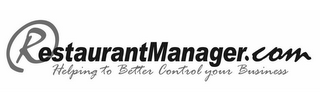 RESTAURANTMANAGER.COM HELPING TO BETTER CONTROL YOUR BUSINESS logo