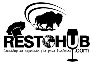 RESTOHUB.COM CREATING AN APPETITE FOR YOUR BUSINESS logo