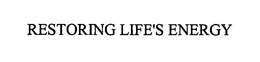 RESTORING LIFE'S ENERGY logo