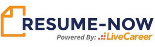 RESUME-NOW POWERED BY: LIVECAREER logo