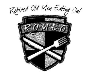 RETIRED OLD MEN EATING OUT ROMEO logo