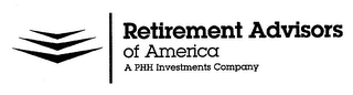 RETIREMENT ADVISORS OF AMERICA A PHH INVESTMENTS COMPANY logo