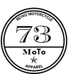 RETRO MOTORCYLE 73 MOTO APPAREL logo