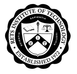 RETS INSTITUTE OF TECHNOLOGY ESTABLISHED 1972 RIT SAPIENTIA SCIENTIA IUSTITIA logo