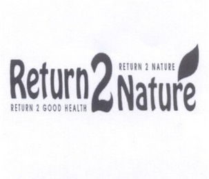 RETURN 2 NATURE RETURN 2 GOOD HEALTH logo
