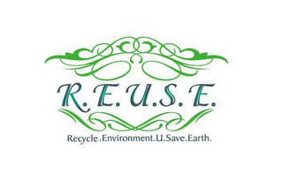R.E.U.S.E.. RECYCLE. ENVIRONMENT. U. SAVE. EARTH. logo