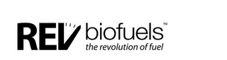 REV BIOFUELS THE REVOLUTION OF FUEL logo