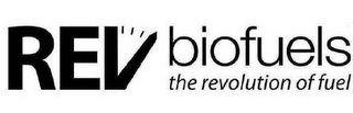 REV BIOFUELS THE REVOLUTION OF FUEL logo