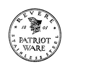 REVERE 1801 PATRIOT WARE STAINLESS STEEL logo