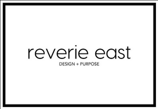 REVERIE EAST, DESIGN + PURPOSE logo