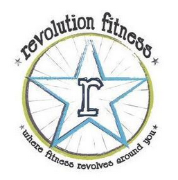 REVOLUTION FITNESS R WHERE FITNESS REVOLVES AROUND YOU logo