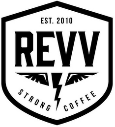 REVV EST. 2010 STRONG COFFEE logo
