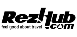 REZHUB.COM FEEL GOOD ABOUT TRAVEL logo