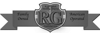 RG R. GRIESEDIECK DISTILLING COMPANY ESTABLISHED 2014 FAMILY OWNED AMERICAN OPERATED logo