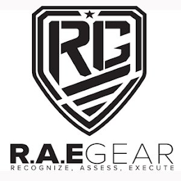 RG  RAE GEAR RECOGNIZE , ASSESS , EXECUTE logo