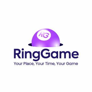 RG RINGGAME YOUR PLACE, YOUR TIME, YOUR GAME logo