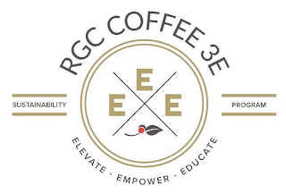 RGC COFFEE 3E E E E SUSTAINABILITY PROGRAM ELEVATE EMPOWER EDUCATE logo